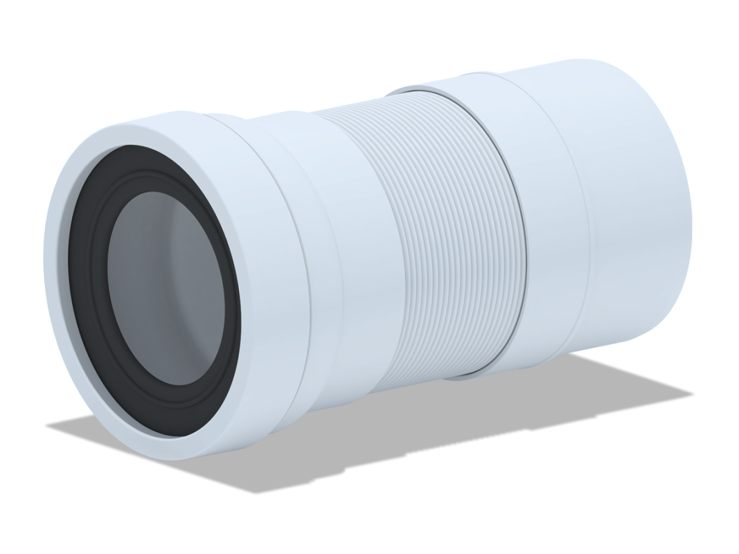 Гибкий удлинитель унитаза АНИ выпуск 110мм,240-450мм