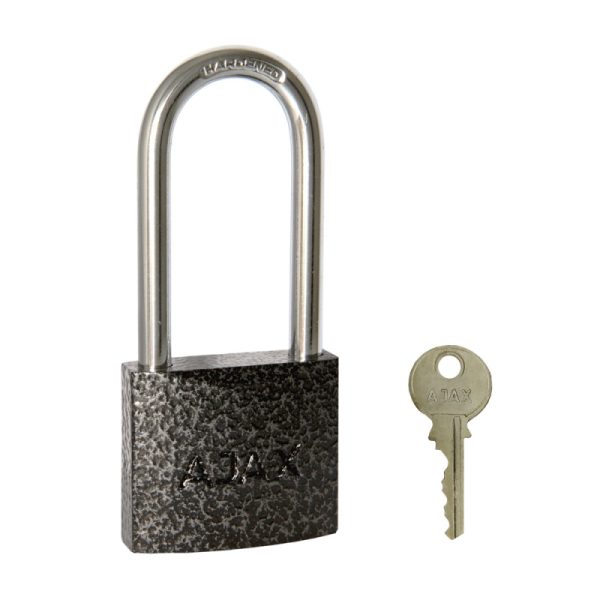 Замок навесной PD-01-50-L англ. 3 кл. (длин. дужка) коробка//AJAX