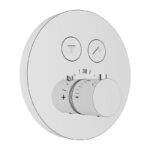 Душевая система KAISER Sano с термостатом скрытого монтажа, поворотн. держатель (4-jet, стац. лейка Ø300*33mm) /Хром