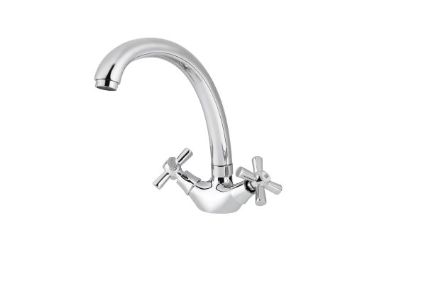 Смеситель VIKO кухня крест кер. литой излив с гайкой