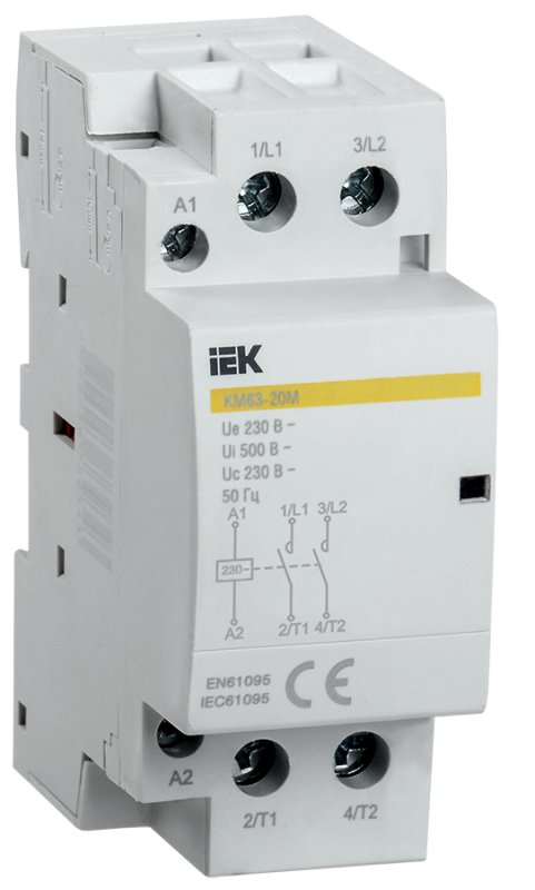 Контактор модульный КМ63-20М AC IEK
