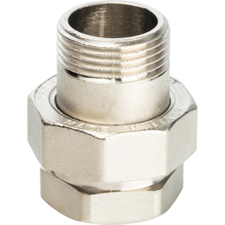 Сгон прямой с накидной гайкой 1" ВРНР STOUT никелированное, уплотнение под гайкой o-ring кольцо 1"