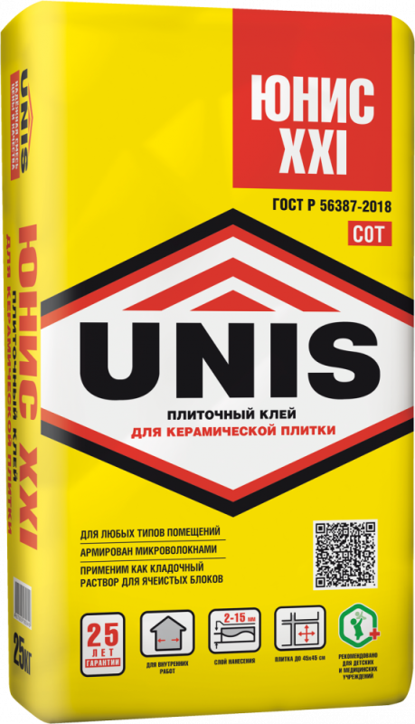 Клей для керамической плитки ЮНИС XXI