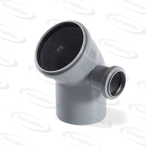 Отвод универсальный 110 угол 45 с выходом 50 (правый) ПП (40)